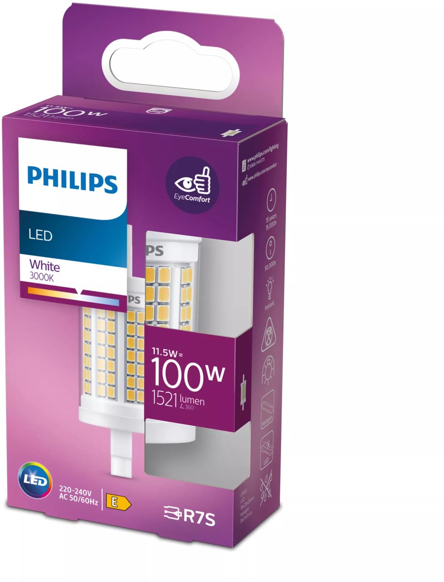 Philips led staaflamp - 100w - r7s fitting - helderwit licht