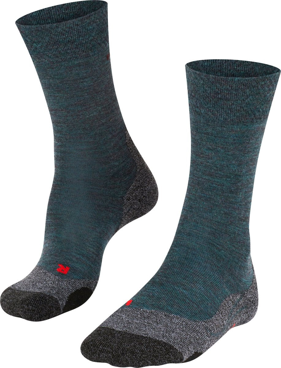 Falke tk2 melange anti-blaar dik wol functioneel materiaal wandelsokken heren groen - maat 39-41