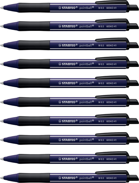 Stabilo pointball - balpen - naturecolors wildflower - navulbaar - ultramarijn blauw - doos 10 stuks
