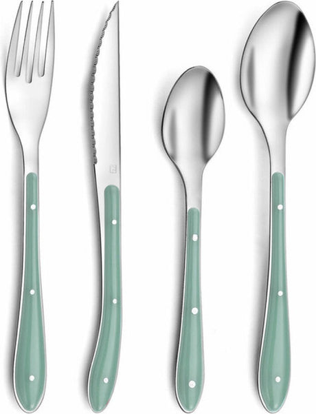 Amefa bestek bistro groen metaal (24 pcs)