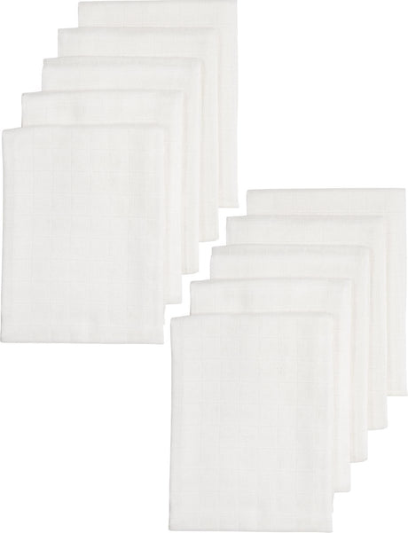 Meyco baby uni hydrofiele doeken - 10-pack - white - 70x70cm