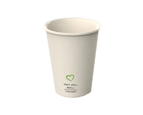 Reusable plastic koffiebeker blanco beige 180cc (20 stuks)