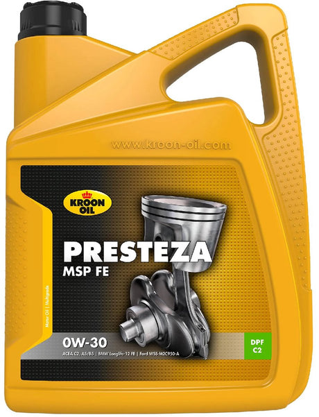 Kroon-oil - presteza msp - longlife-12 fe - 5 liter - vol-synthetisch 0w-30