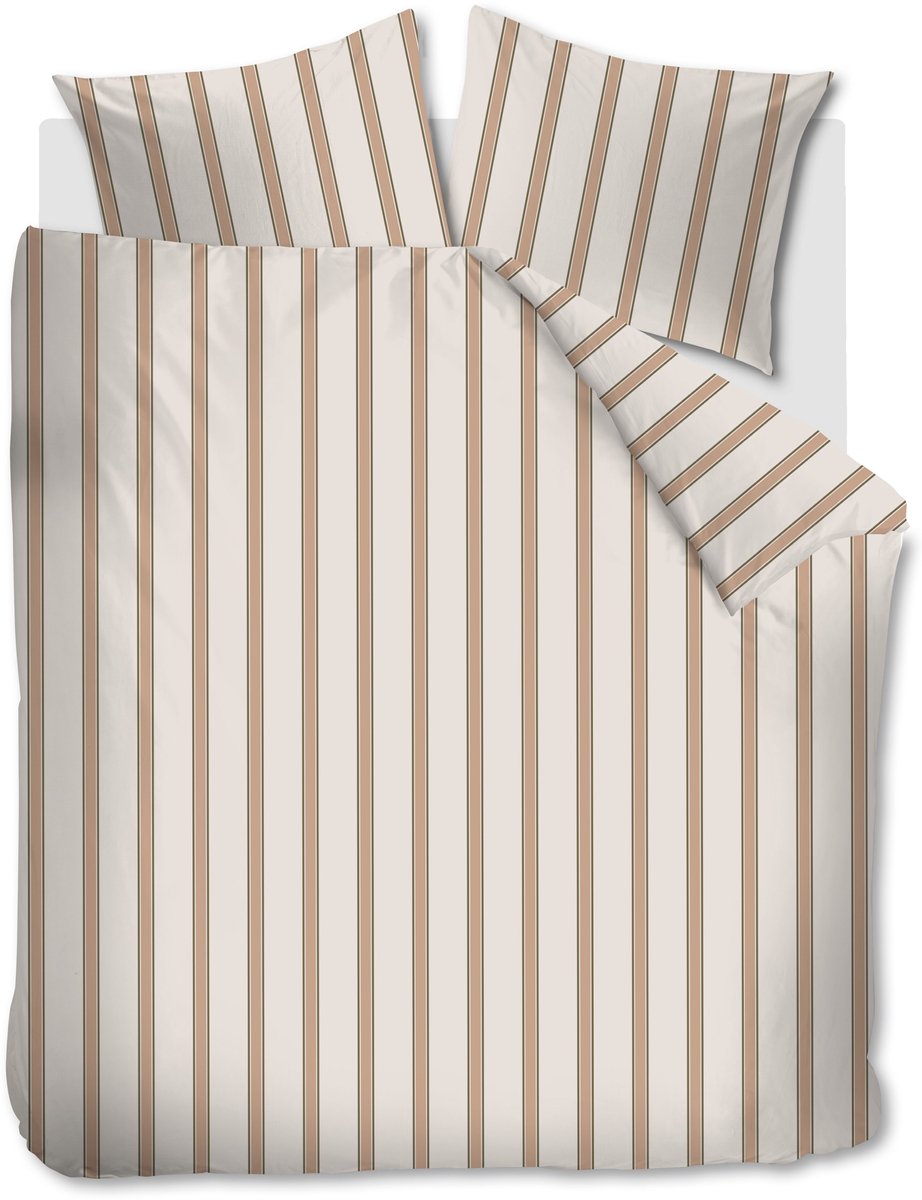 Vtwonen fun stripe dekbedovertrek - lits-jumeaux xl - 260 x 220 cm - naturel
