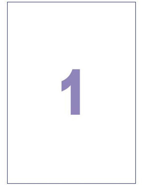 Kangaro etiket - inkjet laser kopieer - 210x297mm - 100 vel - 1 sticker per vel