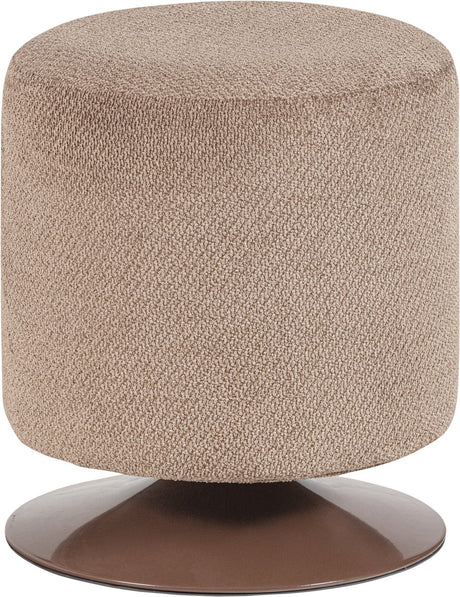Woood islen poef met draaivoet - bouclé - bruin - 47x39x39