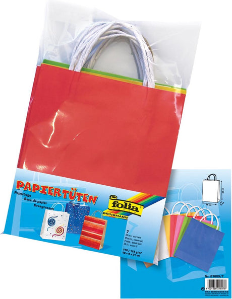 Folia geschenkzak formaat 18 x 8 x 21 cm pak van 7 stuks