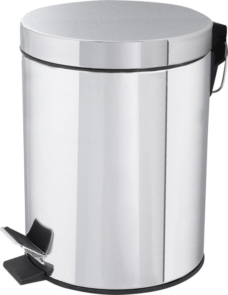 Differnz pedaalemmer chroom â€“ prullenbak badkamer â€“ afvalbakje â€“ 5 liter