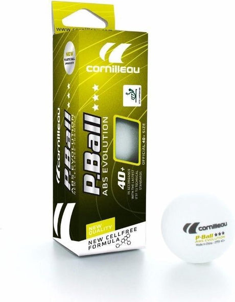 Cornilleau tafeltennisballen p-ball *** wit 3 st.