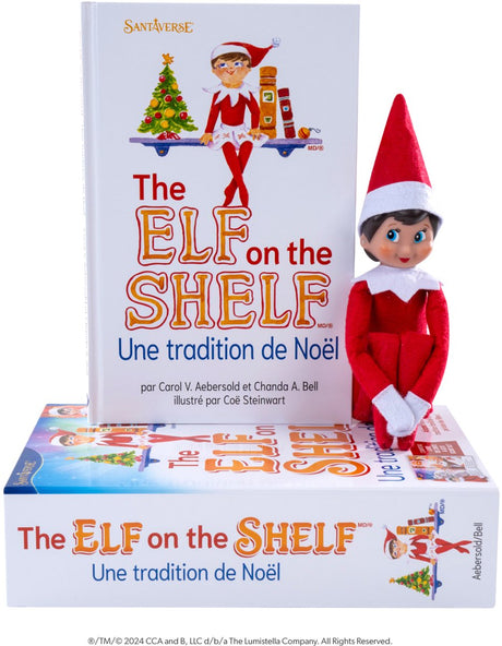 The elf on the shelf elf on the shelf cadeau set - meisje franstalig - scout elf pop - softcover verhaalboek - adoptiecertificaat