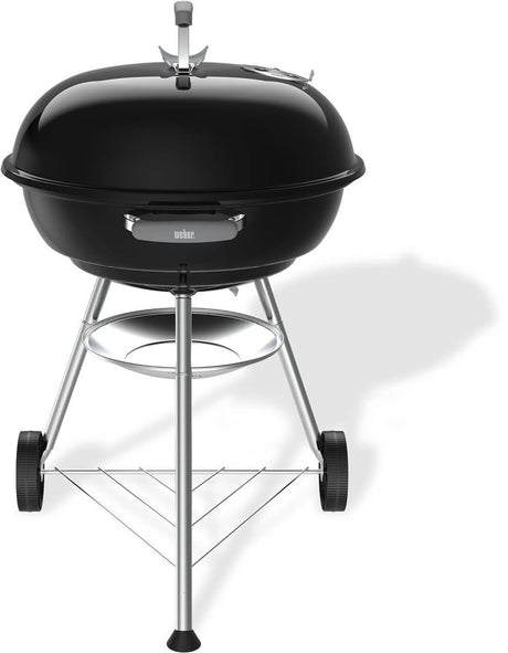 Weber compact kettle - ø 57 cm grillrooster - houtskoolbarbecue - zwart - asopvangschaal - 2 duurzame, weerbestendige wielen - handige dekselhaak - kras- en roestbestendig