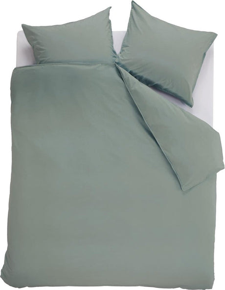 Ambiante cotton uni dekbedovertrek - effen - lits-jumeaux - 240x200 220 cm - groen