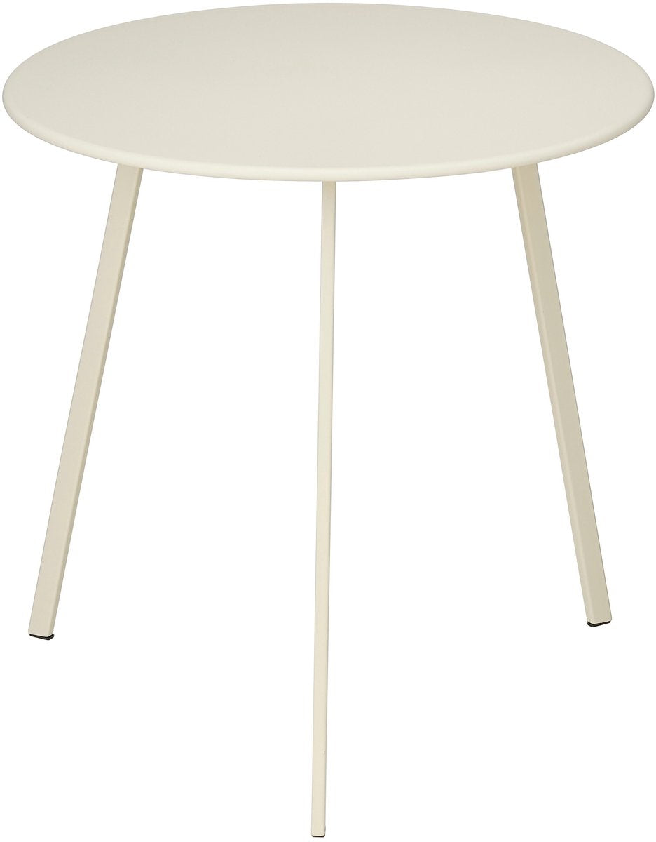 Mica decorations seatle bijzettafel rond voor buiten - koffietafel - salontafel buiten - ook als plantentafeltje of plantenstandaard - metaal - 38 x 61 cm - creme