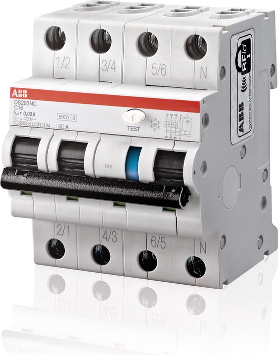 Busch-jaeger abb system pro m compacte aardlekschakelaar - 2csr256140r1254 - e2v6g