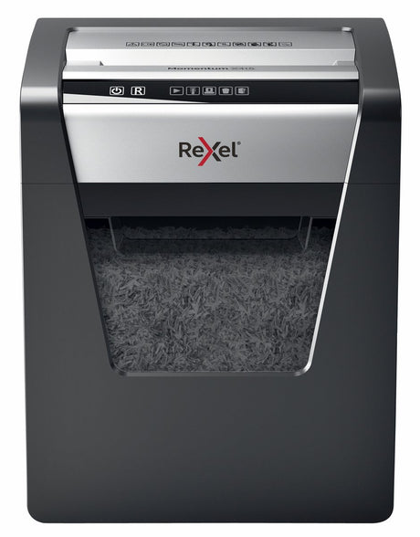 Rexel momentum x415 stille papierversnipperaar - p4 snippers - tot 15 vel - 23l - zwart
