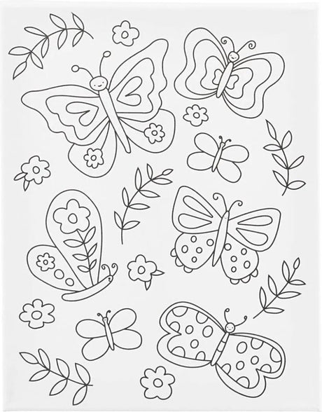 Creativ company schildercanvas met print vlinders - 24x30cm