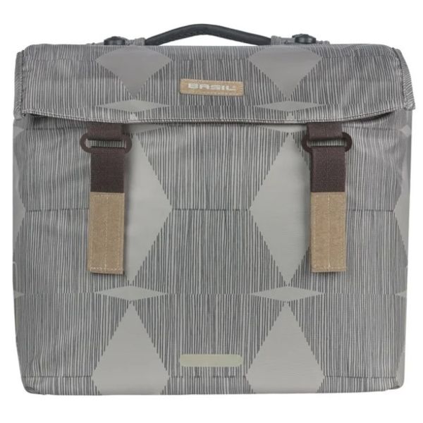 Basil dubbele fietstas elegance mik 40 - 49 liter - chateau taupe