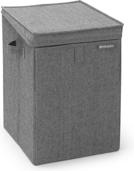 Brabantia wasmand - met deksel - stapelbaar - 35 l - pepper black