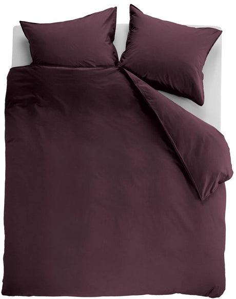 Ambiante cotton uni dekbedovertrek - effen - tweepersoons - 200x200 220 - donker rood