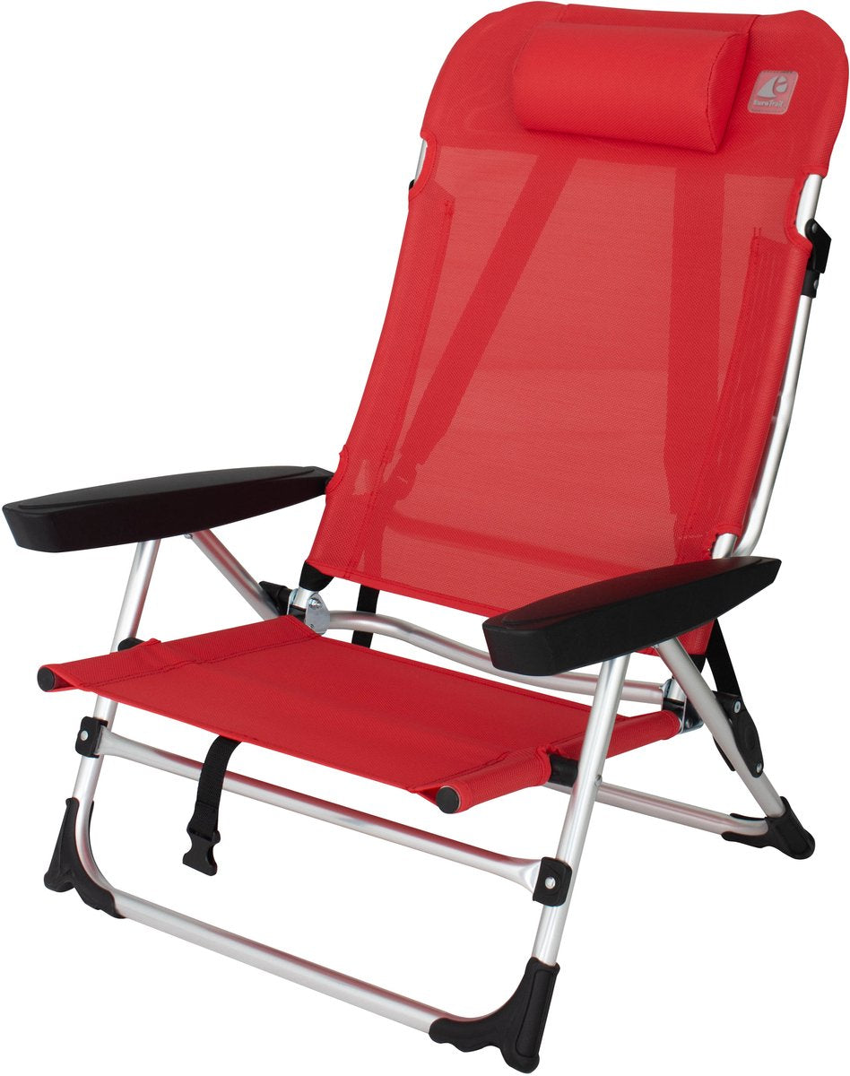 Eurotrail marbella - strandstoel met ligstand - rood