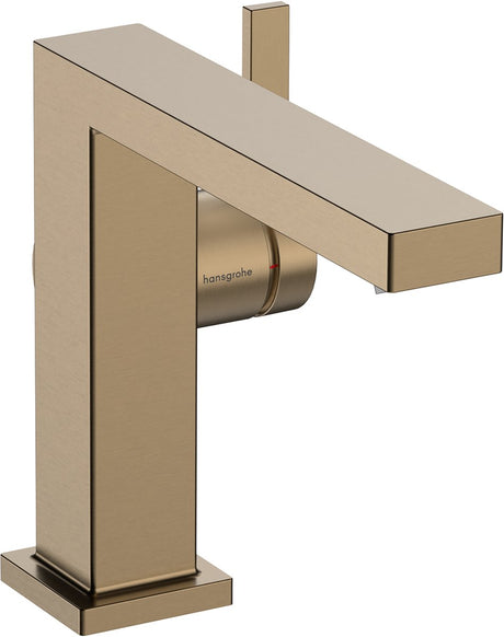 Hansgrohe tecturis e - wastafelkraan - ééngreeps bediening - coolstart energiebesparend - met trekwaste - 110mm maat - brushed bronze