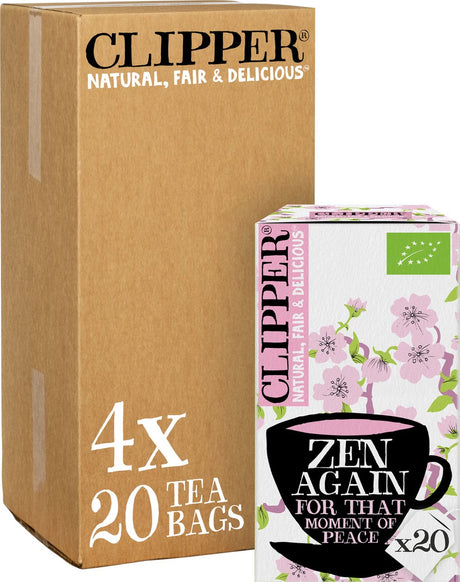 Clipper thee clipper - biologische thee - zen again - citroengras eucalyptus - 4 x 20 theezakjes