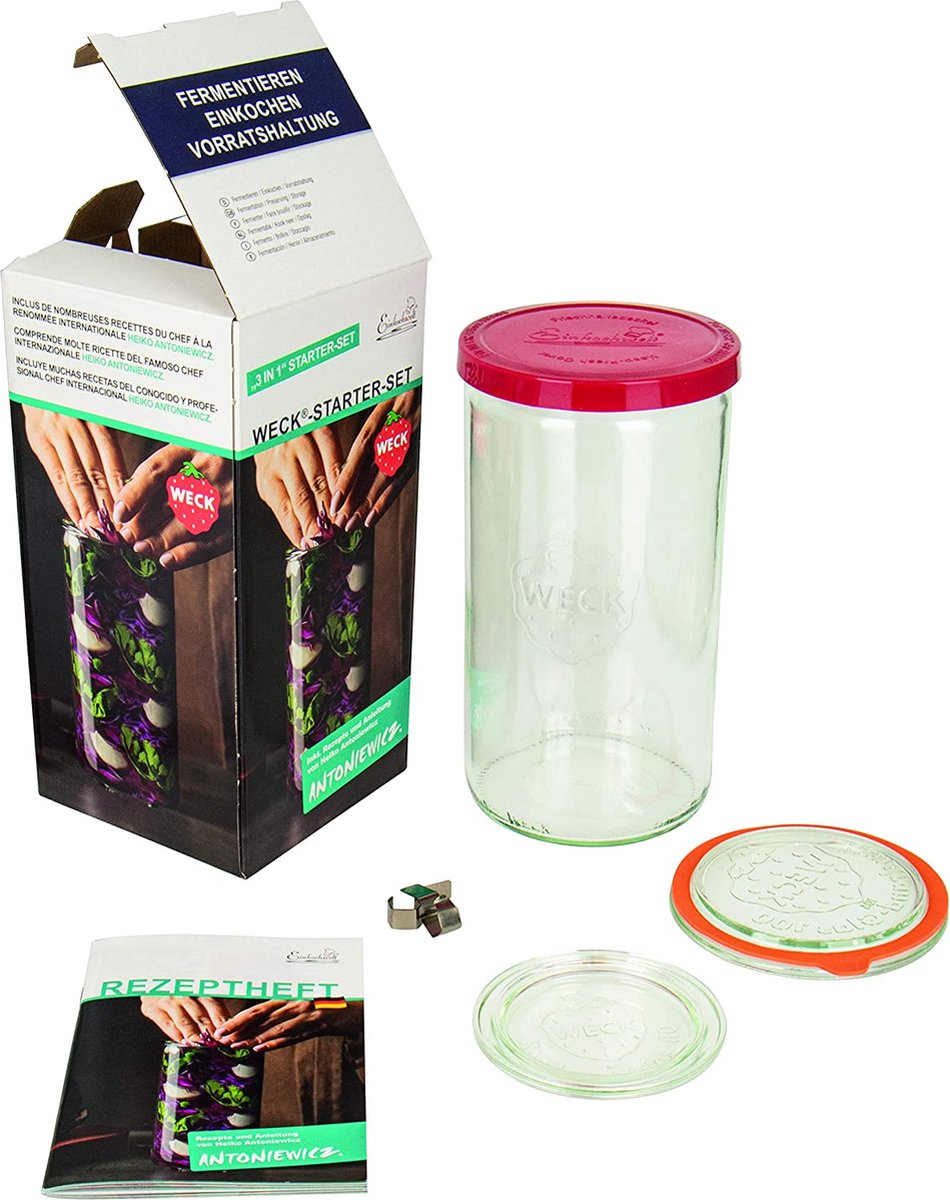 Weck fermentatie starterset, glas 1590 ml - pot - glazenpot - fermentatiepot