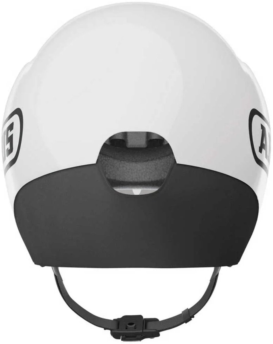 Abus fietshelm gamechanger tt 1.1 shiny white l - 57-61 cm - wit - geschikt voor gebruik op tijdritfietsen - 390 g