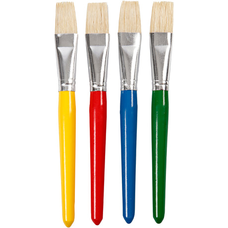 Creativ company https: www.cchobby.nl kwasten-voor-kinderen-l-19-cm-b-20-mm-plat-4-stuk-1-doos