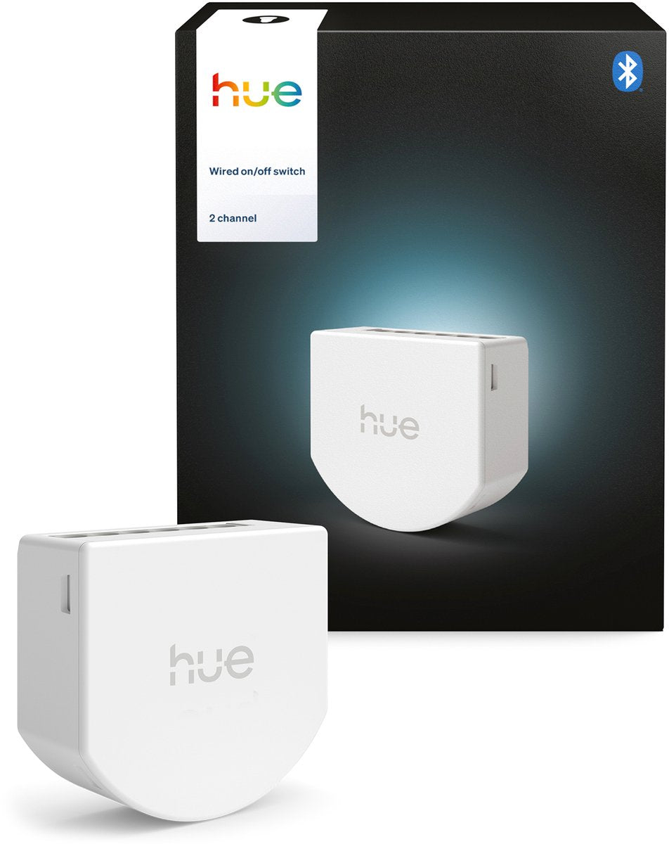 Philips hue bedrade wandschakelaar voor niet-slimme lampen - bevat 1 module, voor 2 kanalen - zonder batterijen - nuldraad vereist  - maakt niet-slimme lampen slim - slimme verlichting