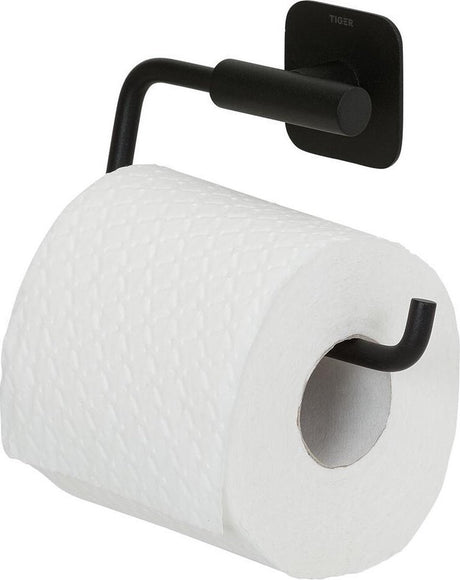 Tiger colar - wc rolhouder zonder klep - zonder te boren - toiletrolhouder zelfklevend - zwart