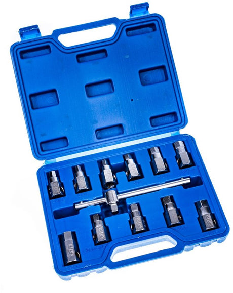 Satra s-12odp - olieplug moersleutelset - 3 8 drive - 12 stuks