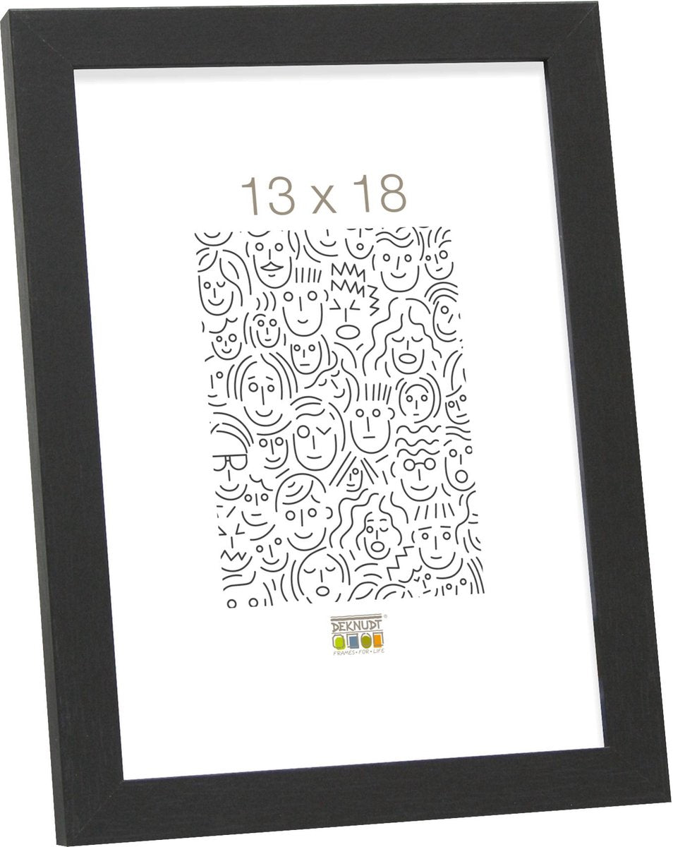 Deknudt frames fotolijst - zwart - s44cf2 - voor foto: 13x18 cm