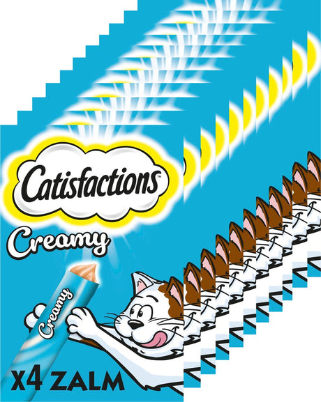 Catisfactions creamy snacks - kattensnoepjes - zalm - 44 stuks