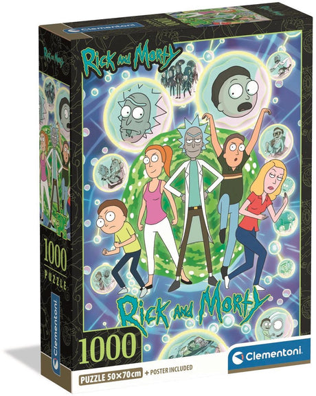 Clementoni legpuzzel rick morty 1000 stukjes voor volwassenen.