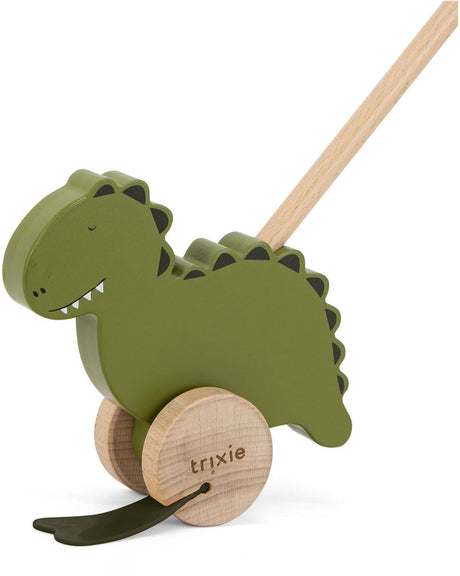 Trixie houten duwstok - mr. dino - kinder speelgoed - vanaf 1,5 jaar - voor jongens en meisjes - fsc