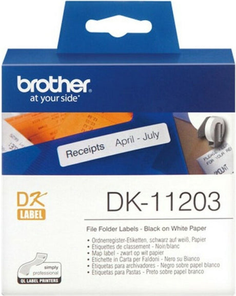 Brother dk-11203 die-cut label: 87x17mm - map label - white (300 labels roll)