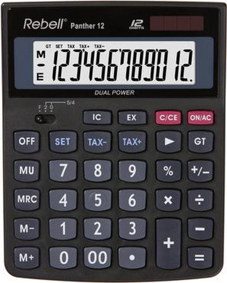 Rebell calculator - panther 12bx - zwart - re-panther12bx