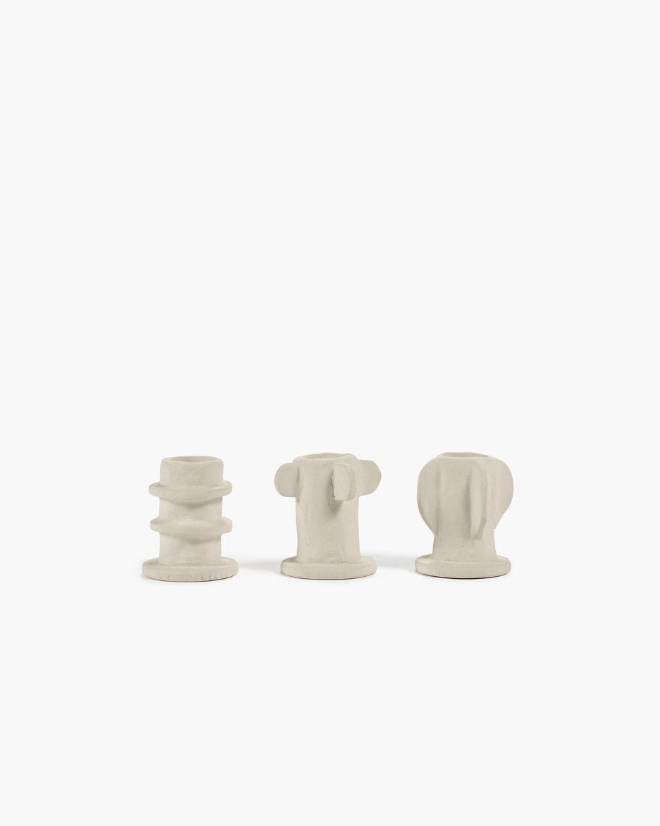 Serax - marie michielssen marie - kandelaar - beige - 5 ø - h 6,5cm - 3 stuks