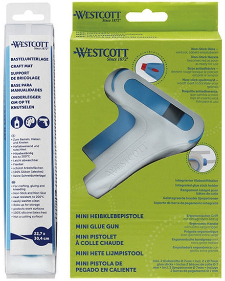 Westcott lijmpistool - set met lijmstiften en knutselmat - ac-e16758-b