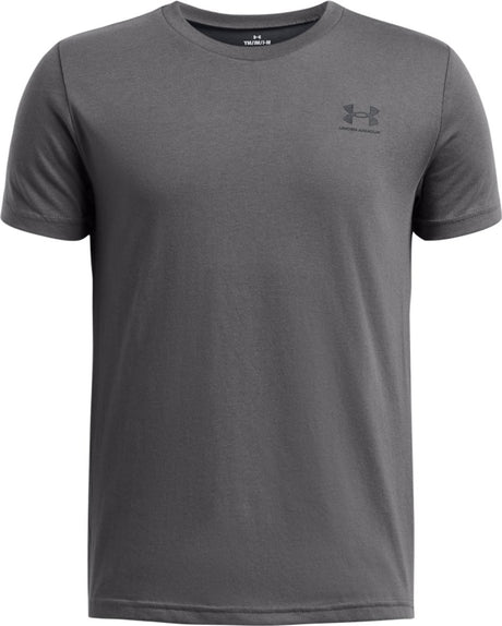 Under armour ua b sportstyle lc ss unisex sportshirt - grijs - zwart
