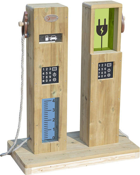 Classic world houten outdoor speel tankstation