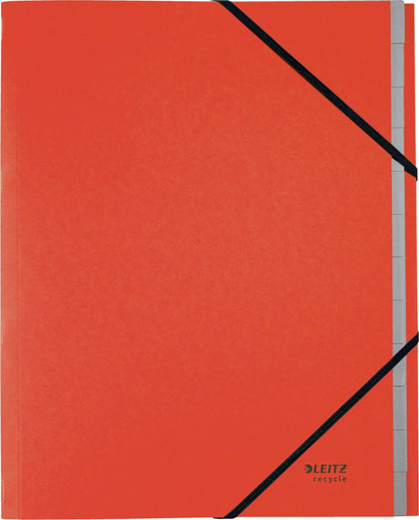 Leitz recycle sorteermap a4 - met 12 vakken - 100% gerecycled post-consumer karton - rood