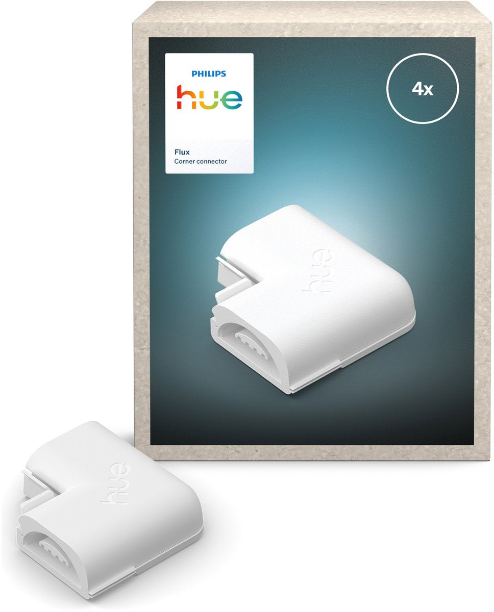 Philips hue flux hoekconnector - verbindt 2 hoekstrips in 90° hoek - doorlopende gelijkmatige lichtlijn - 4 stuks