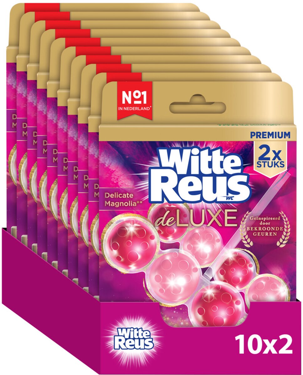 Witte reus deluxe delicate magnolia toiletblok 100g - wc blokjes - voordeelverpakking - 2x10 stuks