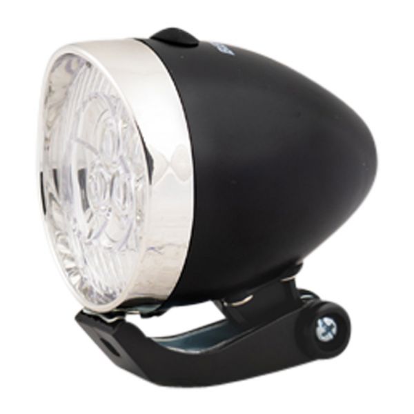 Koplamp Chrome zwart LED fiets