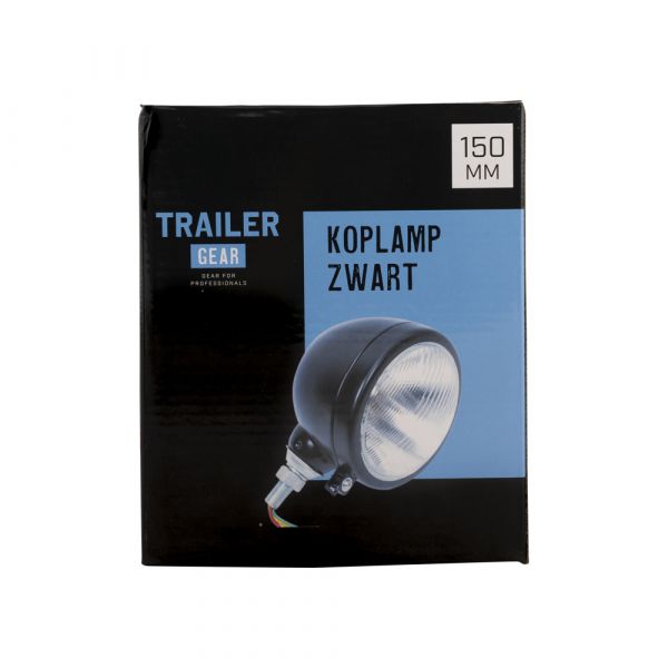 Trailergear TRAILERGEAR Koplamp zwart 150 mm.