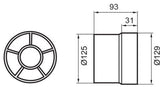 Imp Buisventilator 125 mm Basic wit