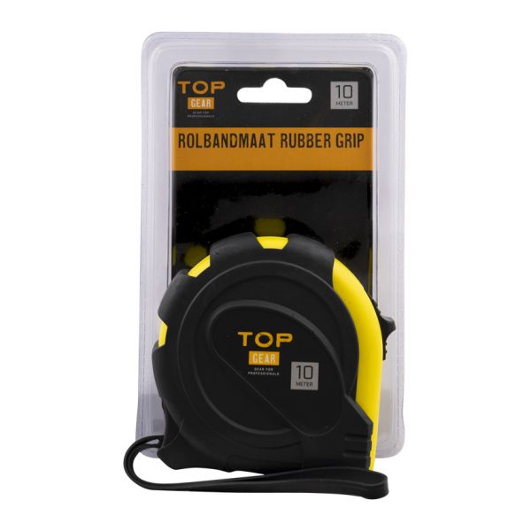 Topgear rolbandmaat 10 mtr, rubber grip blister *