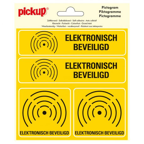 Pickup sticker elektronisch beveiligd - 150x150 mm 4 stuks.